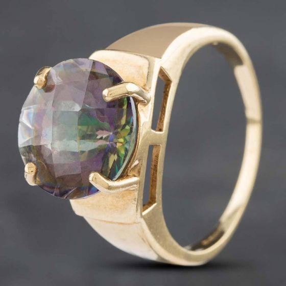 Second Hand 9ct Yellow Gold Mystic Topaz Dress Ring 411000318