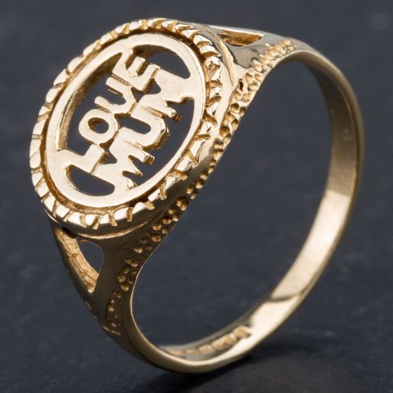 Second Hand 9ct Yellow Gold Love Mum Ring 4110032