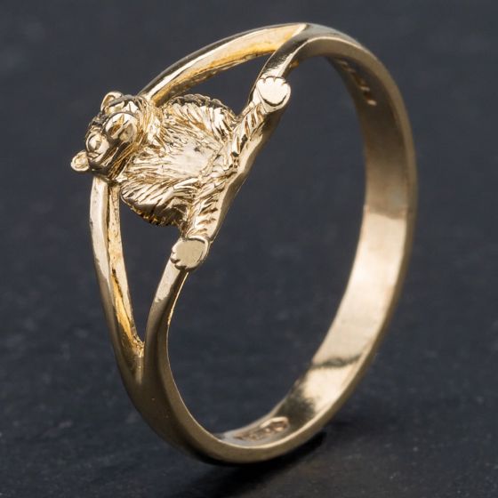 Second Hand 9ct Yellow Gold Teddy Bear Dress Ring 4110039