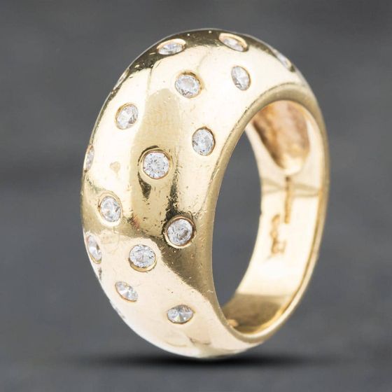 Second Hand 9ct Yellow Gold Cubic Zirconia Domed Ring 41101252