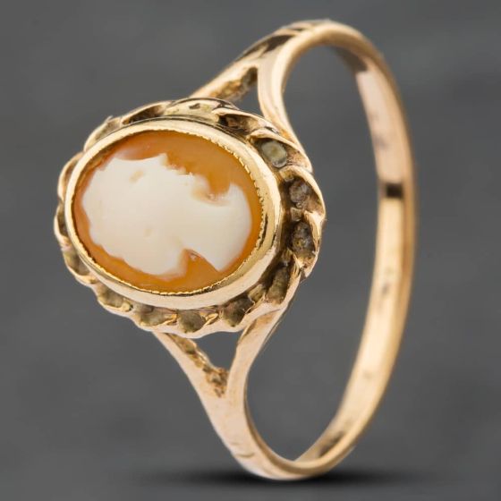 Second Hand 9ct Yellow Gold Cameo Ring 41101502