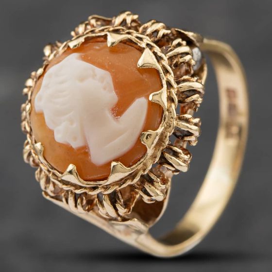 Second Hand Vintage 9ct Yellow Gold Cameo Ring 41101833
