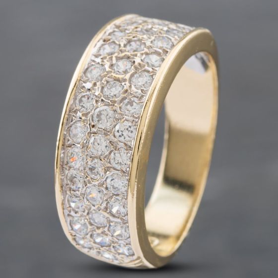 Second Hand 9ct Yellow Gold Cubic Zirconia Pave Set Band Ring 41102373