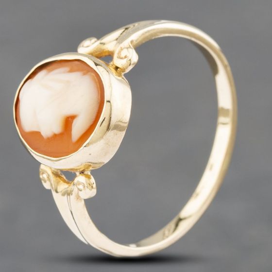Second Hand Vintage 9ct Yellow Gold Cameo Oval Ring 41102551