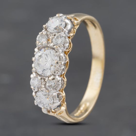 Second Hand 14ct Yellow Gold Cubic Zirconia Seven Stone Ring 41102858