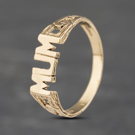 Second Hand 9ct Yellow Gold Mum Signet Ring 41102906