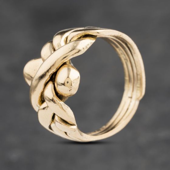Second Hand 9ct Yellow Gold Puzzle Patterned Ring 41103065