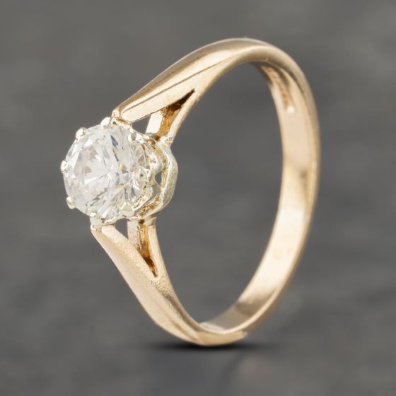 Second Hand 9ct Yellow Gold Cubic Zirconia Solitaire Ring 41103231
