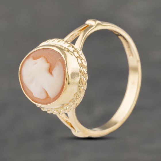 Second Hand Vintage 9ct Yellow Gold Cameo Dress Ring 41103277