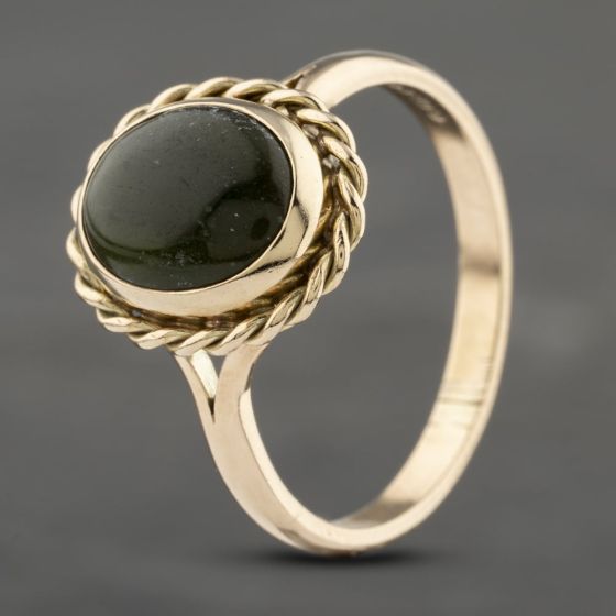 Second Hand 9ct Yellow Gold Agate Cabahon Dress Ring 41103310
