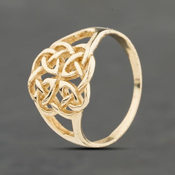 Second Hand 9ct Yellow Gold Celtic Pattern Dress Ring 41103319
