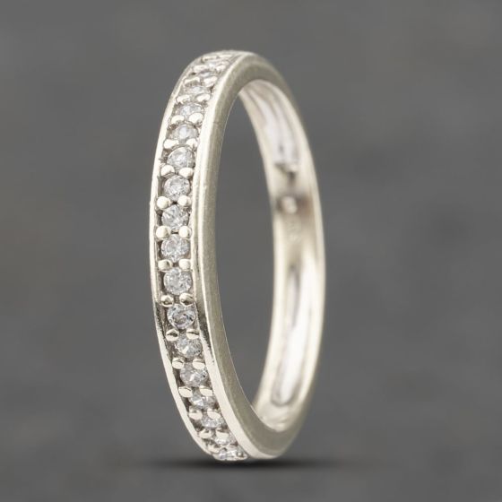 Second Hand 9ct White Gold Cubic Zirconia Half Eternity Ring 41103474
