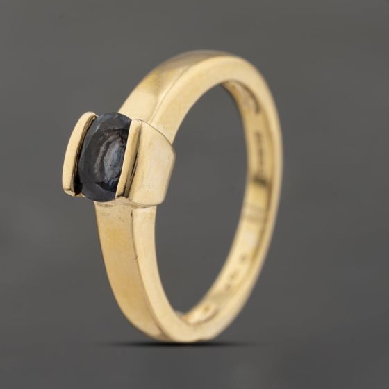 Second Hand 18ct Yellow Gold Topaz Oval Dress Ring 41103723