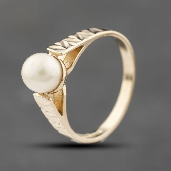 Second Hand 9ct Yellow Gold Pearl Dress Ring 41103808