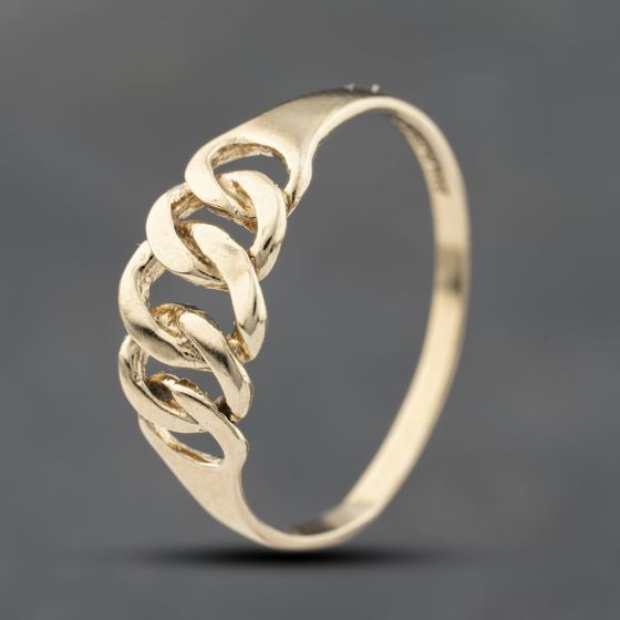 Second Hand 9ct Yellow Gold Chainlink Dress Ring 41103812