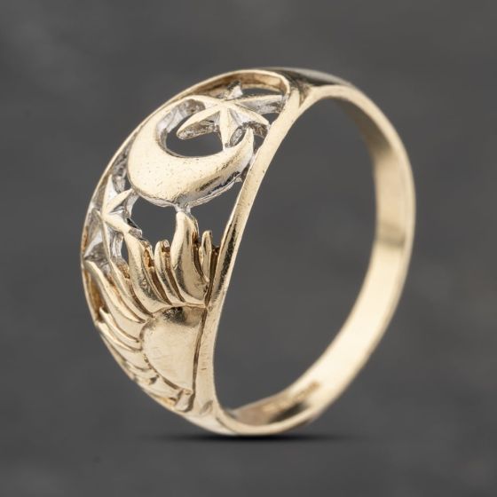 Second Hand 9ct Yellow Gold Moon & Stars Dress Ring 41103820
