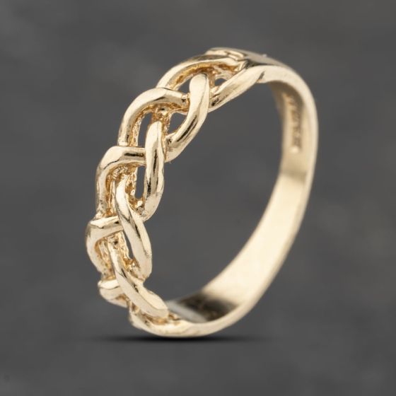 Second Hand 9ct Yellow Gold Weave Band Ring 41103822