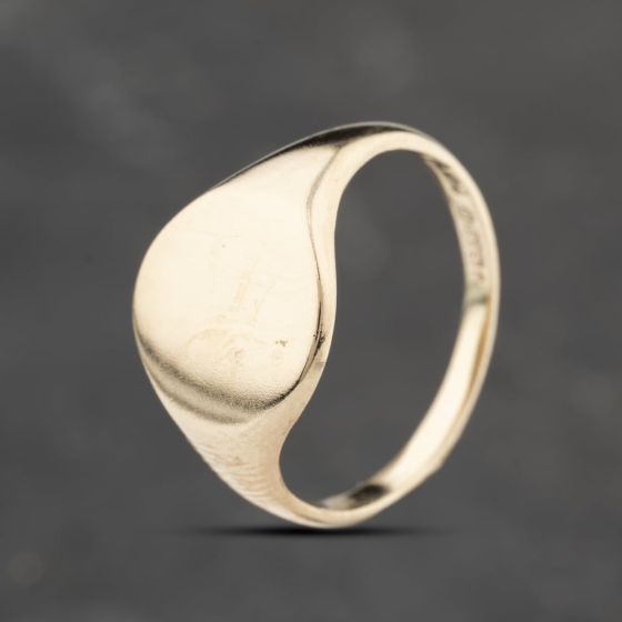 Second Hand 9ct Yellow Gold Plain Signet Ring 41103823