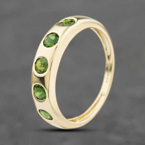 Second Hand 9ct Yellow Gold Diopside Five Stone Ring 41103896