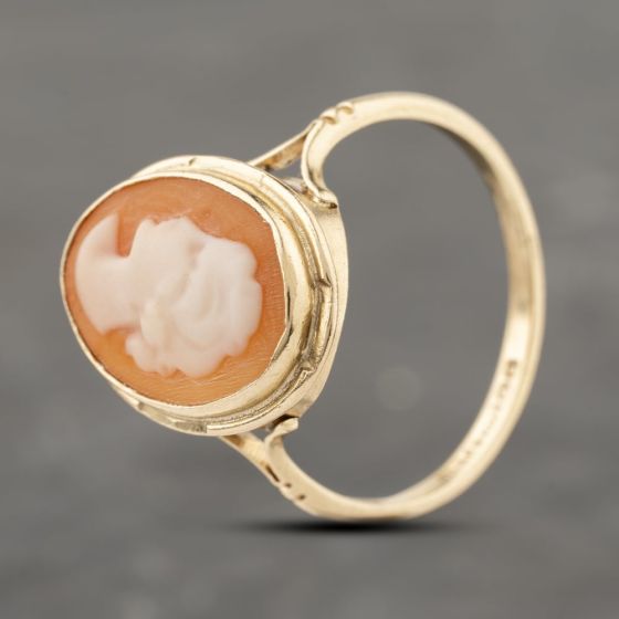 Second Hand 9ct Yellow Gold Cameo Oval Dress Ring 41103918
