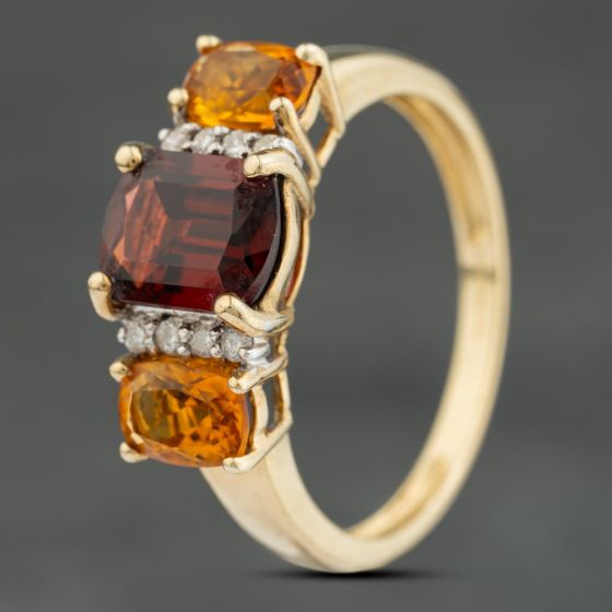 Second Hand 9ct Yellow Gold Multi Stone Dress Ring 41103950