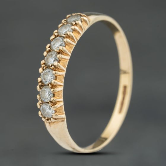 Second Hand 9ct Yellow Gold Cubic Zirconia Half Eternity Ring 41103958