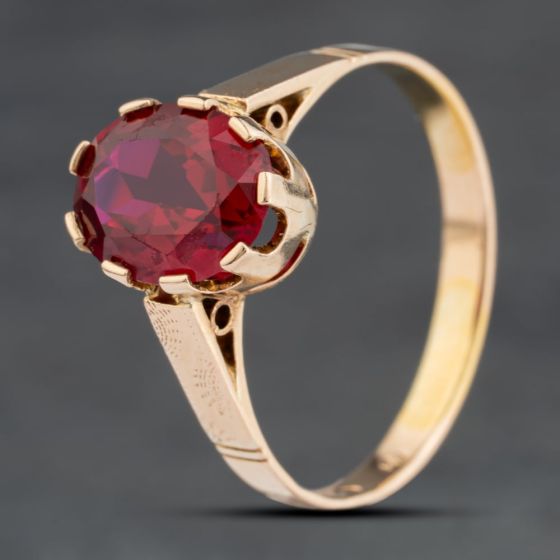 Second Hand Vintage Yellow Gold Paste Oval Dress Ring 41103964