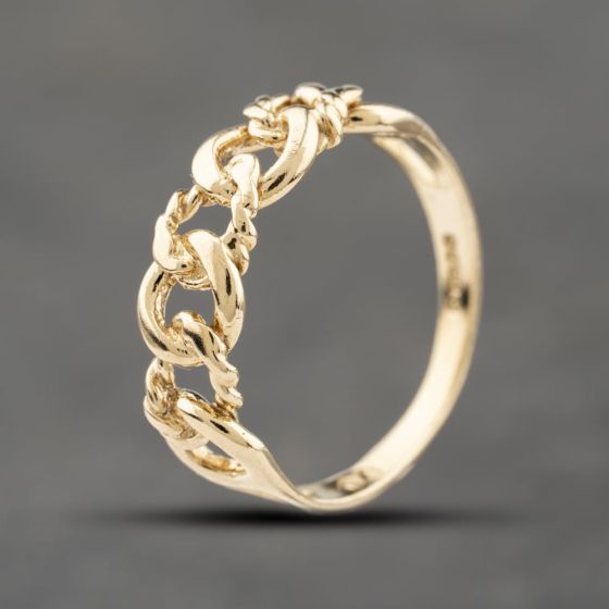 Second Hand 9ct Yellow Gold Chain Link Dress Ring 41104162