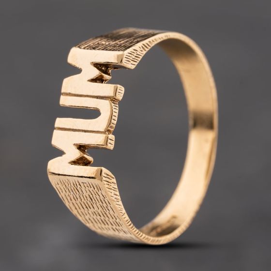 Second Hand 9ct Yellow Gold Mum Signet Ring 41104180
