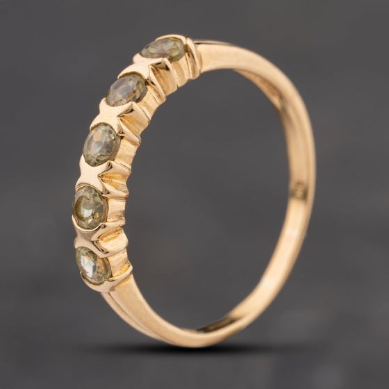 Second Hand 9ct Yellow Gold Topaz Five Stone Ring 41104217