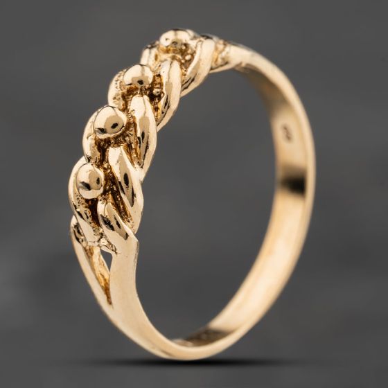 Second Hand 9ct Yellow Gold One Row Keeper Ring 41104237