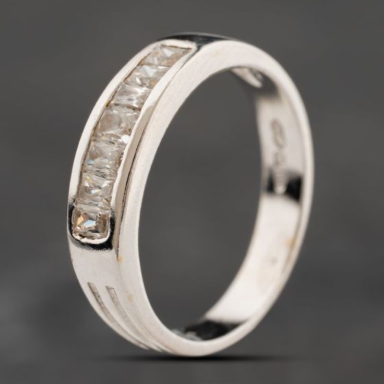 Second Hand 9ct White Gold Cubic Zirconia Half Eternity Ring 41104244