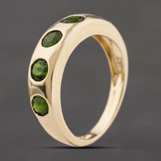 Second Hand 9ct Yellow Gold Peridot Five Stone Ring 41104280