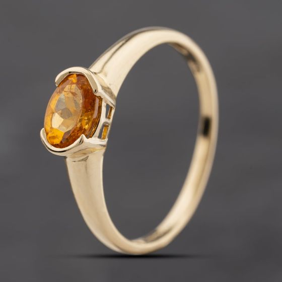 Second Hand 9ct Yellow Gold Citrine Oval Dress Ring 41104291