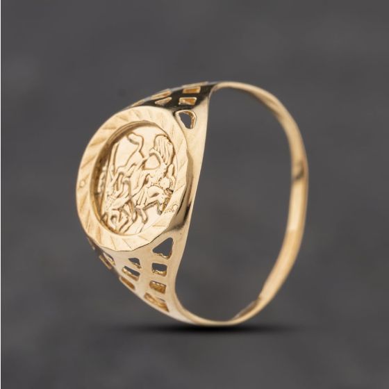Second Hand Yellow Gold St George Signet Ring 41104315