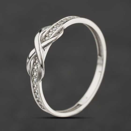 Second Hand 9ct White Gold Cubic Zirconia Infinity Half Eternity Ring 41104392