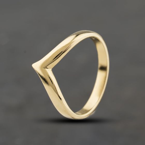 Second Hand 9ct Yellow Gold Half Wishbone Ring 41104458