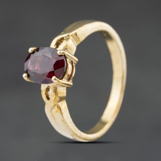 Second Hand 9ct Yellow Gold Tourmaline Oval Dress Ring 41104496