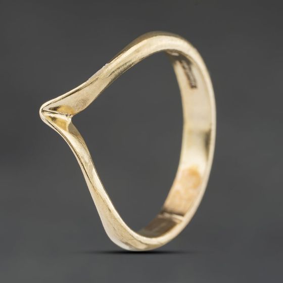 Second Hand 9ct Yellow Gold Half Wishbone Ring 41104516