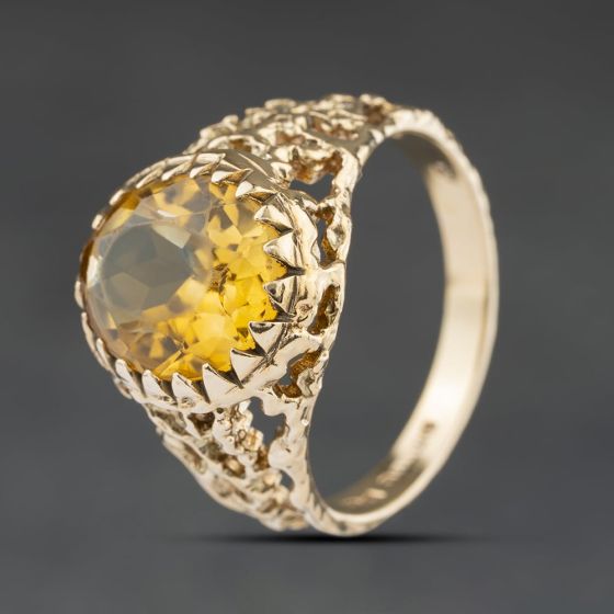 Second Hand 9ct Yellow Gold Citrine Oval Dress Ring 41104533