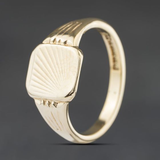 Second Hand Vintage 9ct Yellow Gold Signet Ring 41104574