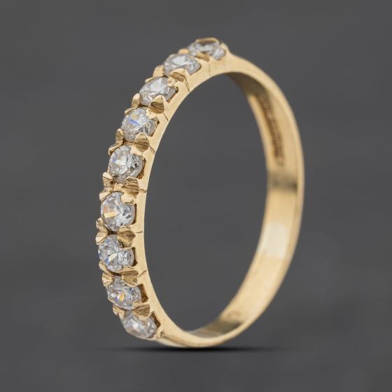 Second Hand 9ct Yellow Gold Cubic Zirconia Half Eternity Ring 41104611