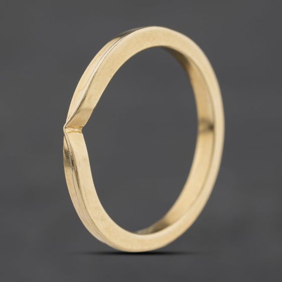 Second Hand 9ct Yellow Gold Half Wishbone Ring 41104612