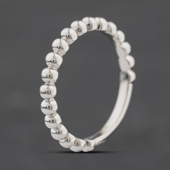 Second Hand 9ct White Gold Bead Dress Ring 41104618