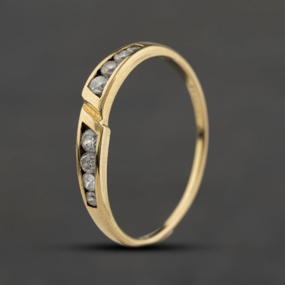 Second Hand 9ct Yellow Gold Cubic Zirconia Half Eternity Ring 41104658