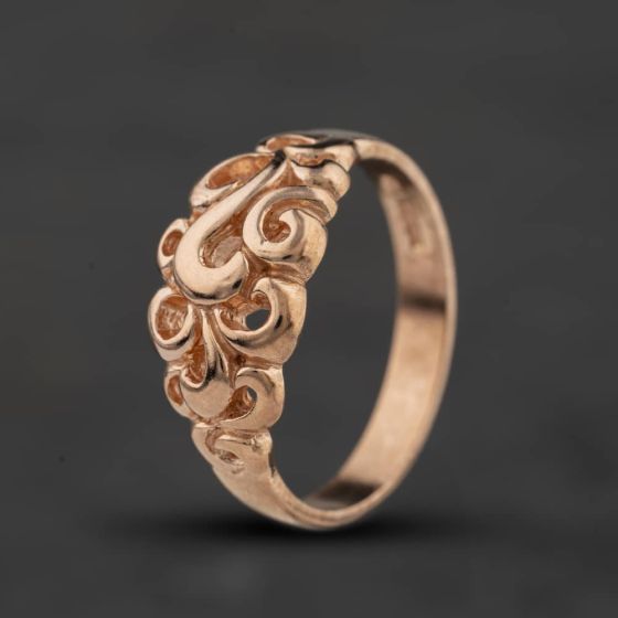Second Hand 9ct Rose Gold Swirl Fancy Ring 41104680