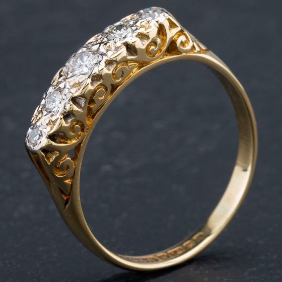 Second Hand 18ct Yellow Gold Five Stone Diamond Ring 4112002