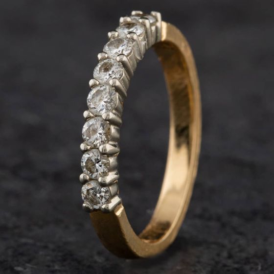 Second Hand 14ct Yellow Gold Brilliant Cut Diamond 7 Stone Ring 4112025