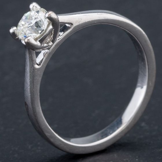 Second Hand 18ct White Gold Brilliant Cut 0.40ct Diamond Solitaire Ring 4112096