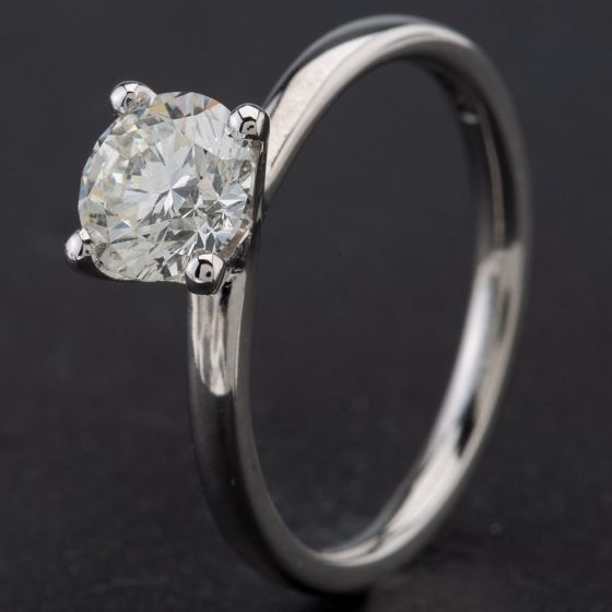 Second Hand Platinum Round Cut Diamond Solitaire Ring 4112208